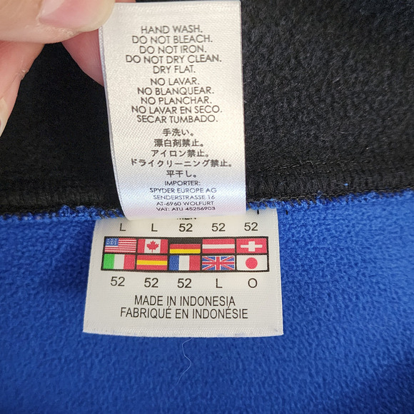 Spyder Core 1/4‎ Zip Thermal Waffle Knit Sweater Pullover Blue Jacket Men's SZ L - Picture 9 of 11